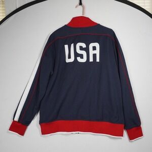 Nike US Soccer National Team Track Jacket Mens XL Navy Red White Full Zip USA